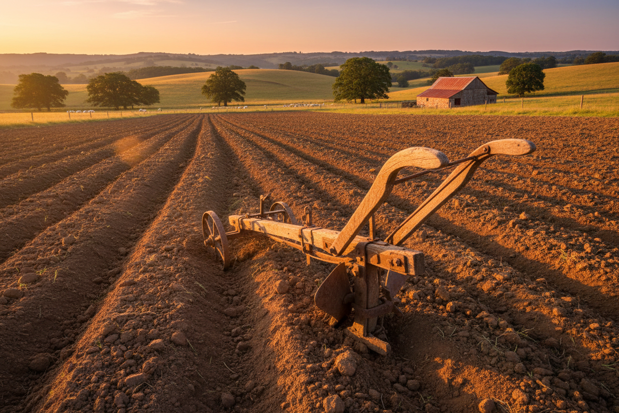 Field, plow old fashioned